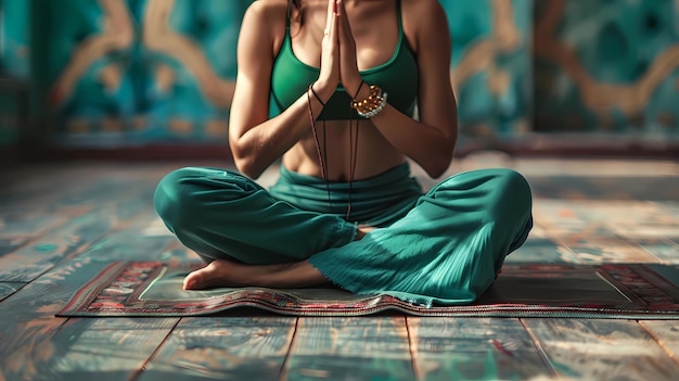 Photo photorealistic ai image of female yoga