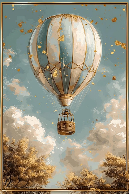 Photorealistic of the air ships as hotair balloon