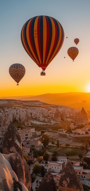 Photorealistic of the air ships as hotair balloon