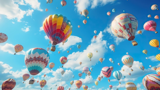 Photorealistic of the air ships as hotair balloon