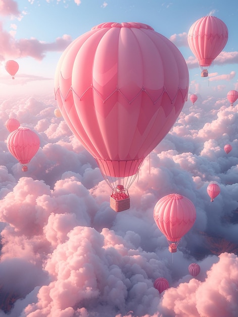 Photorealistic of the air ships as hotair balloon