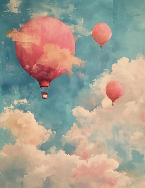 Photorealistic of the air ships as hotair balloon