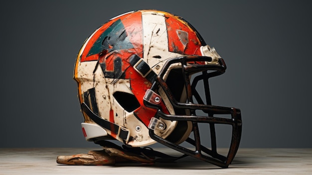 Фото Фотореалистичная скульптура шлема американского футбола, вдохновленная баския