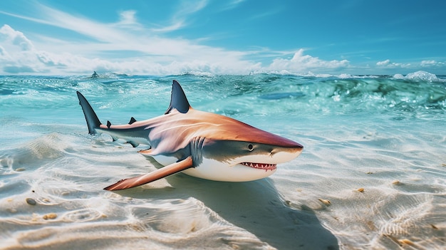 Photo photorealistic beach shark