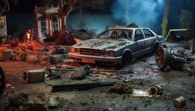 Foto foto-realistico diorama della scena del crimine