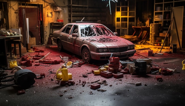 Foto foto-realistico diorama della scena del crimine