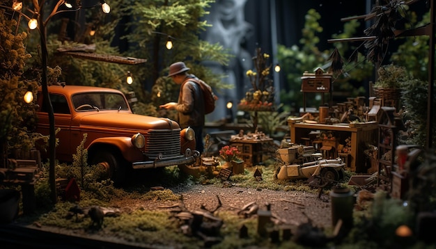 Photorealistic diorama scene photoshoot custom scene