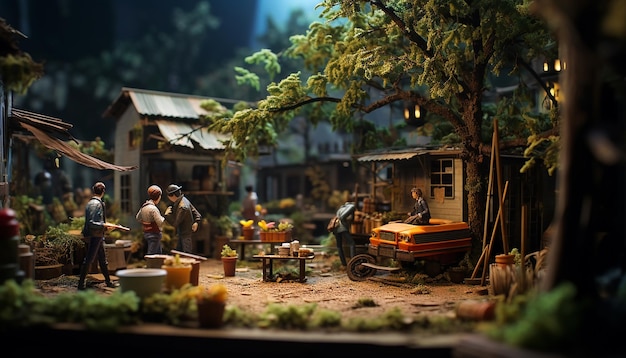 Photorealistic diorama scene photoshoot custom scene