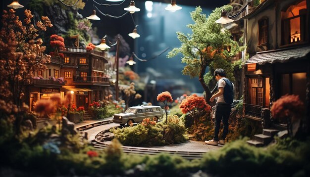 Photorealistic diorama scene photoshoot custom scene