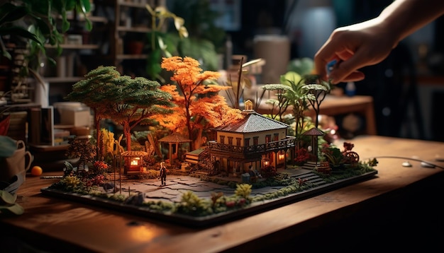 Photorealistic diorama scene photoshoot custom scene