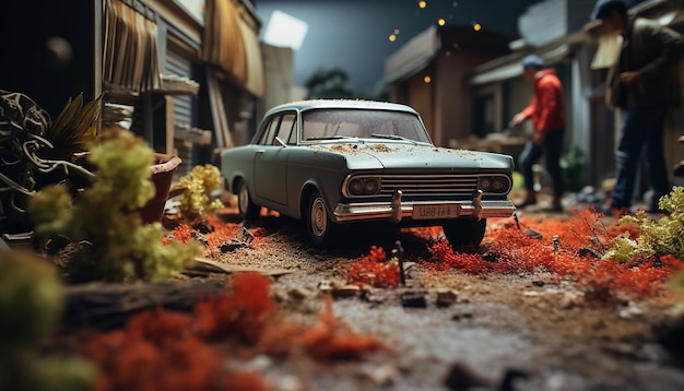 Photorealistic diorama scene photoshoot with shutter speed 1500 aperture f11 8k Portrait photog