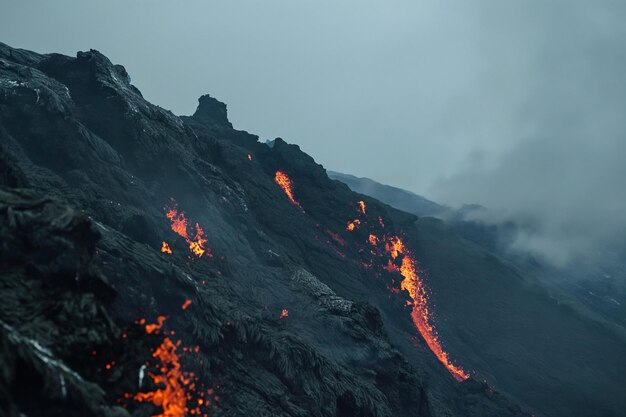 Photo photorealistic fava flowing in iceland