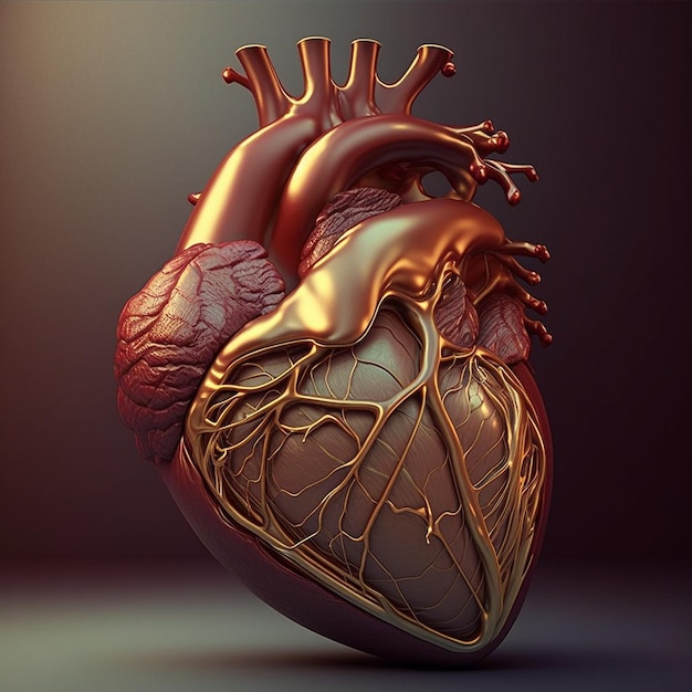 Photorealistic heart red anatomy human ai generated art