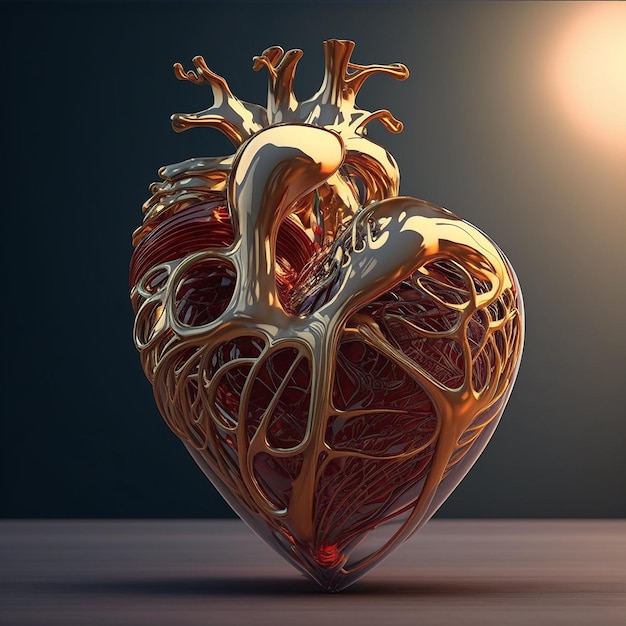 Photorealistic heart red anatomy human ai generated art