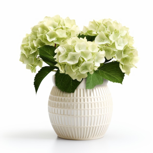 Photorealistic Hydrangea In Modern Ceramic Vase Stock Photo Quality