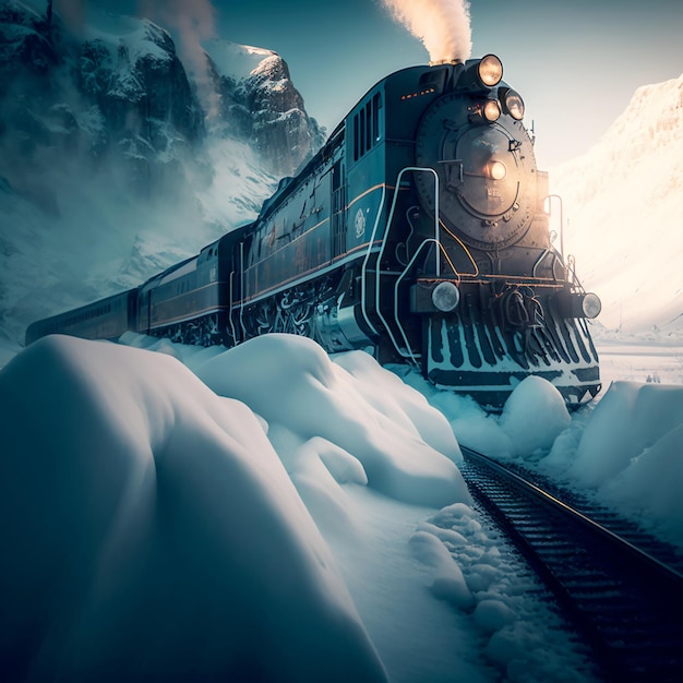 Photorealistic illustration futuristic train