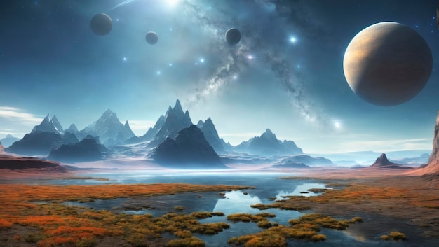 Photorealistic Image of an Extraterrestrial Landscape