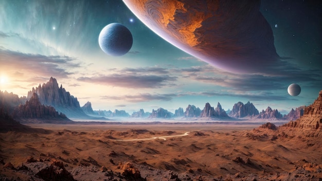 Photorealistic Image of an Extraterrestrial Landscape