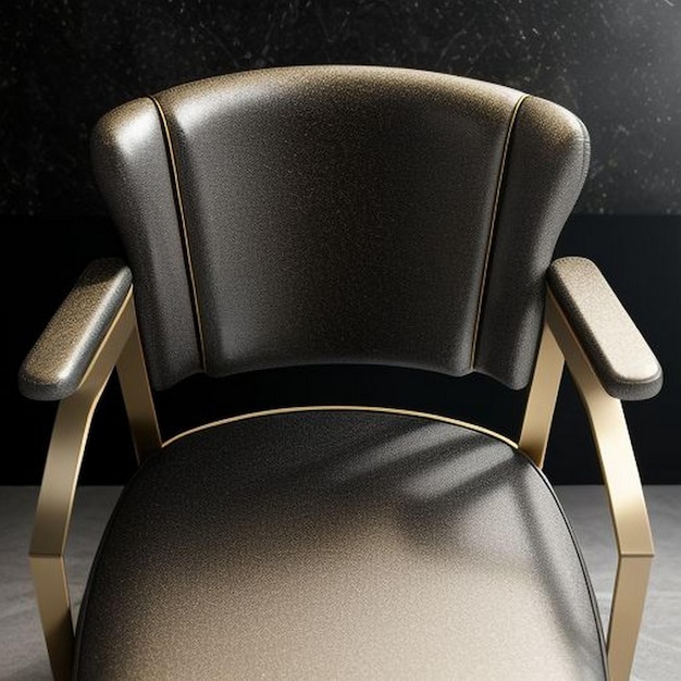 Foto sedie o poltrone di ufficio o poltrona nere di pelle fotorealistiche su sfondo nero