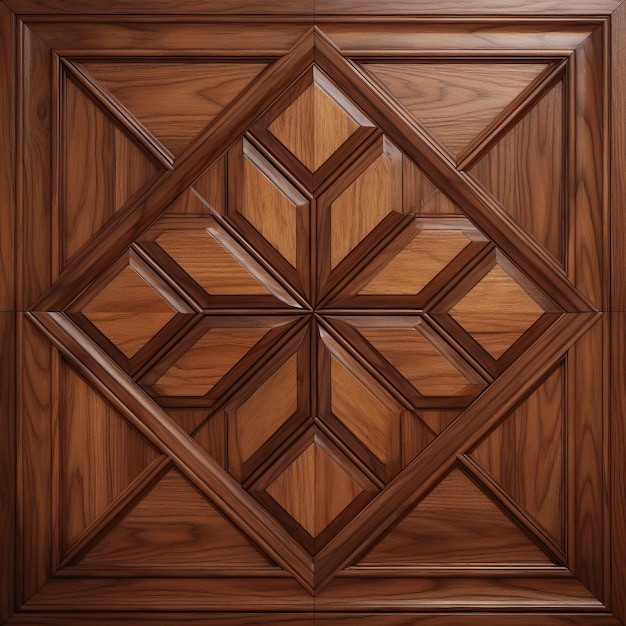 Photorealistic Mahogany Wood Ceiling Tile Art Panel With Symmetrical Pattern