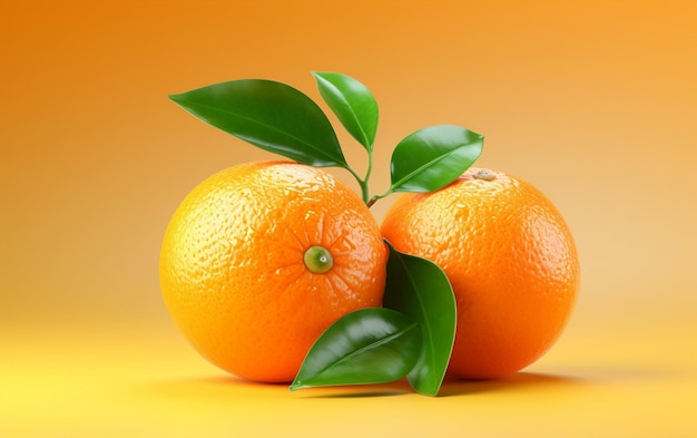 Photorealistic orange fruit on a solid background Generative Ai