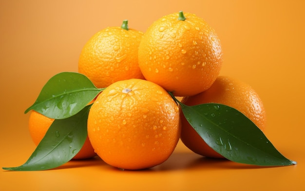 Photorealistic orange fruit on a solid background Generative Ai