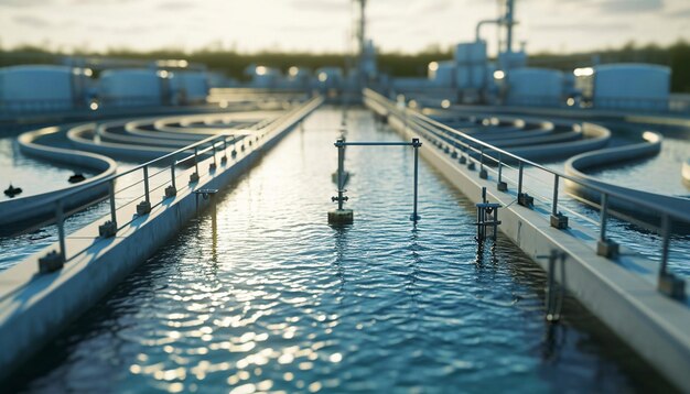 Photorealistic portrayal of a water purification plant