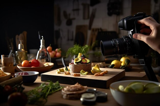 写実的なプロの食品コマーシャル写真家