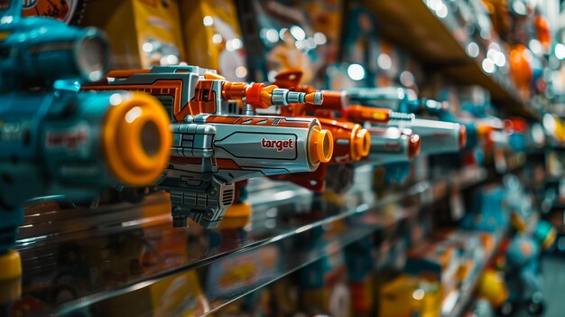 Photo photorealistic supermarket with shelves in shape of skateboards