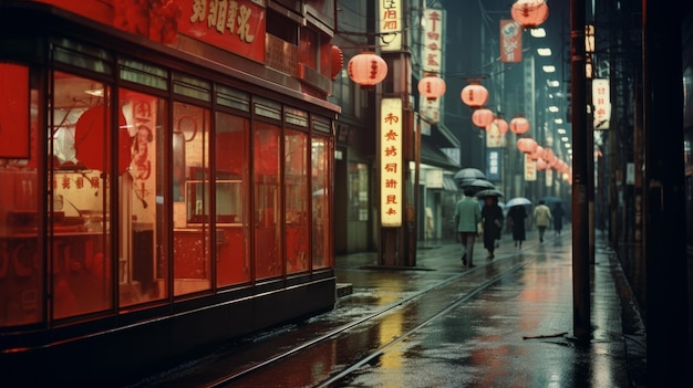 사실적인 1960년대 도쿄 도쿄의 사람들 거리 자동차 정신을 포착하다 일본