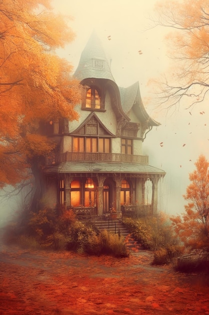 가을 집 사진