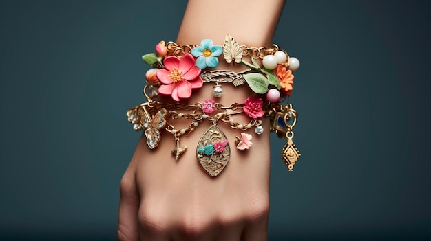 Photos capturing the charm of charm bracelets and necklaces