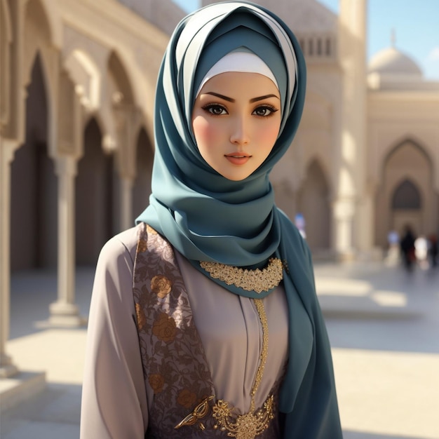 Photos of elegant hijab style models 5