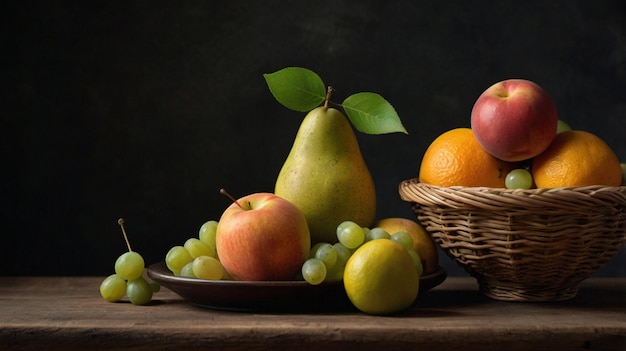 photos of fresh fruits and vegetables of various types of shapes and colors made by ai generative