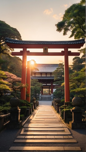 фотографии храма Японские Ворота, потрясающие улицы и закат