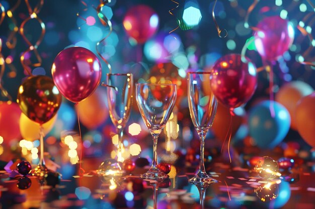 Photos of party decoration objects octane render