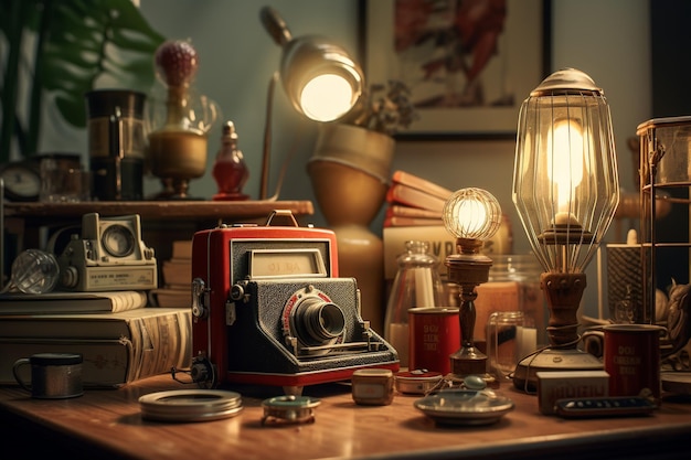 Photos of vintage objects in retro style