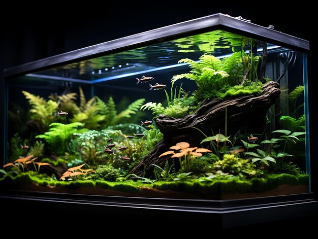 Premium Photo  Photoshoot of 40 Gallon Breeder Tank White Cloud Minnows  Surrounded by Cry Aqua Concept Idea Layout