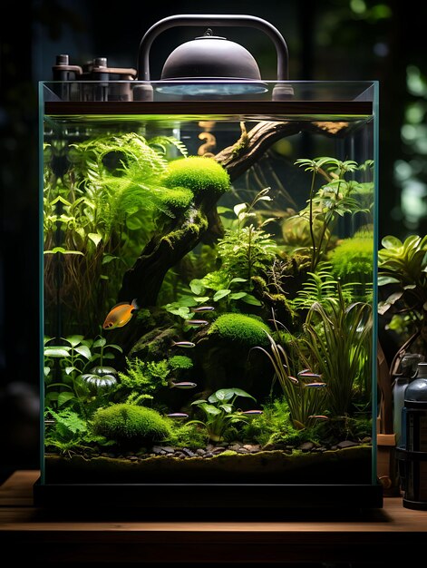 Premium AI Image | Photoshoot of 55 Gallon Tank Discus Adorned With
