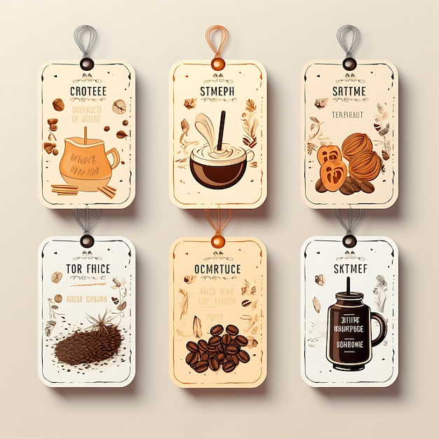 コーヒーショップのフレーバーサンプラータグカードの写真撮影 シンプルなグラフィックデザイン B クリエイティブなグラフィックデザイン