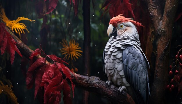 Photo a photoshoot in a dense forest capturing the elusive beauty of rare species