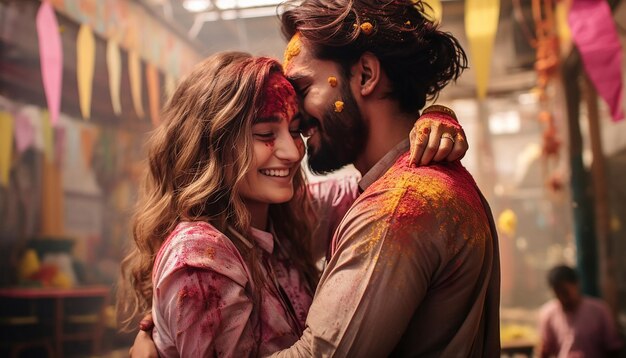 holi festival love couple images