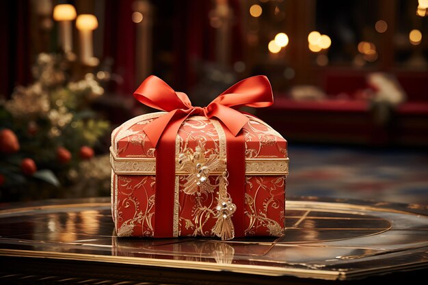 Photoshoot of a Luxurious Gift Box Revealing Opulent Dec Creative Concept Boxes Gift Design