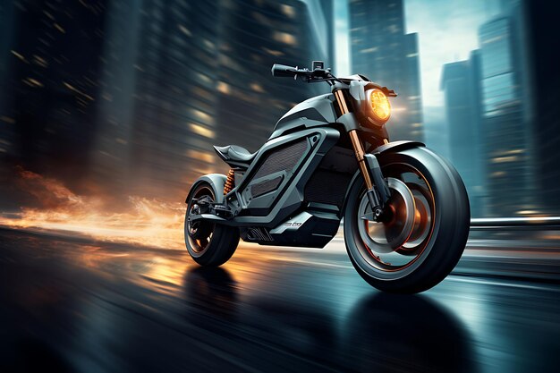 Photoshoot of a Mini Mobility Electric Bike With a Creative Concept Future Tech Transportation