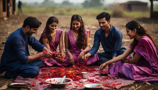 traditional way of celebrating holi