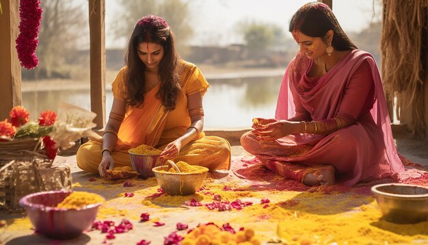 traditional way of celebrating holi