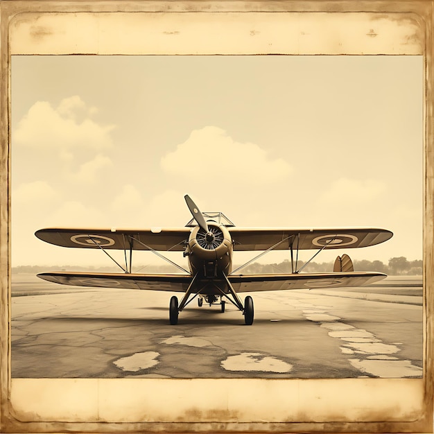 Photoshoot of Vintage Aviator Card Transportation Sepia Propeller B Ideas Concept with Decorations