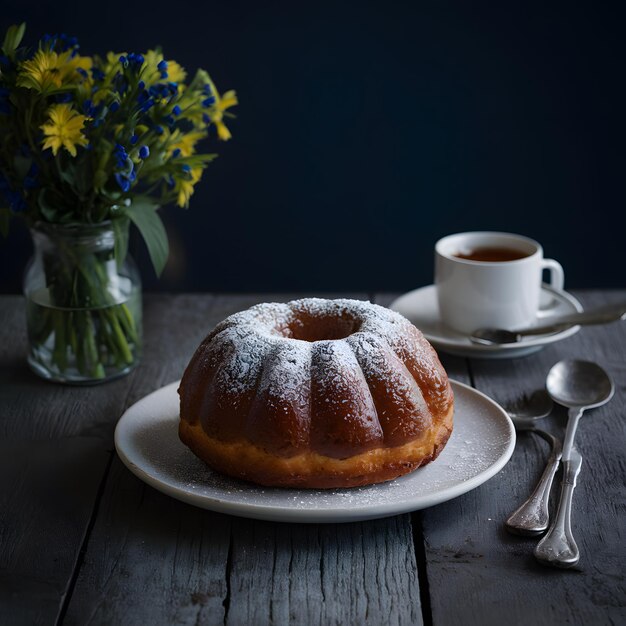 PhotoStock Baba au rhum on kitchen table a decadent dessert delight For Social Media Post Size