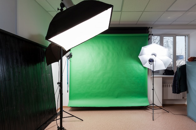 Photostudio with studio equipment 