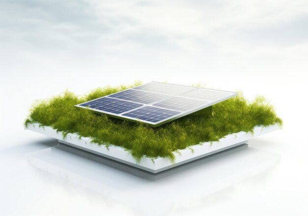 Photo photovoltaic solar panels isolated from the white background solar battery system ai generative
